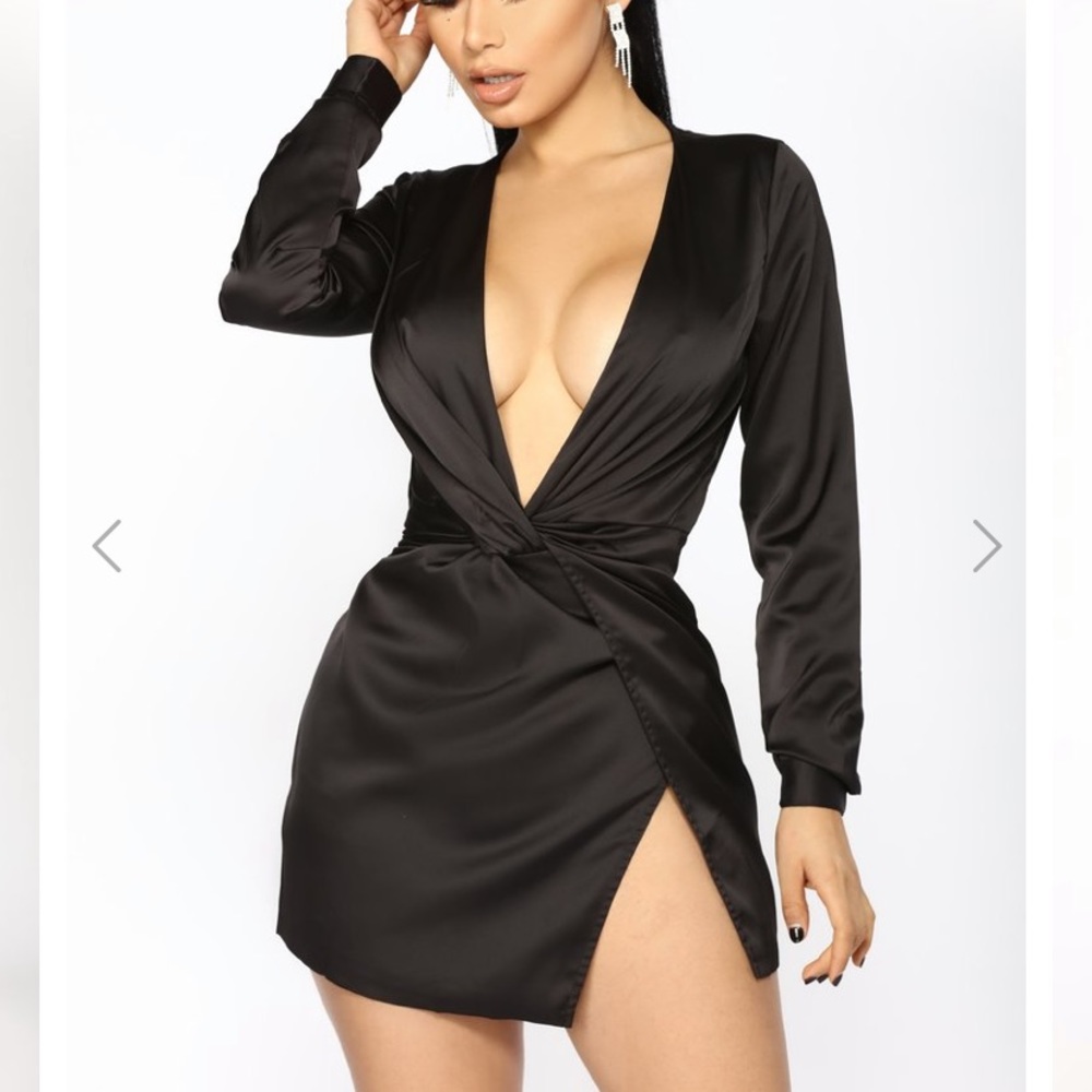 Black fitted dress - fashion nova